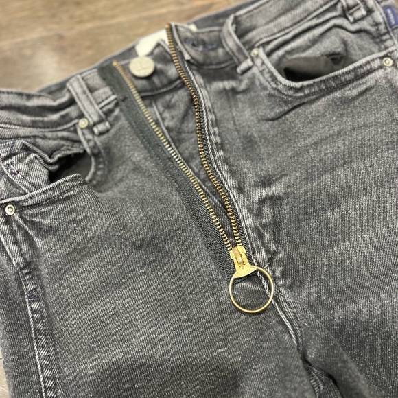 MCGUIRE Blank Denim Frayed Hem Zip Up Pants, Size 25 - Picture 3 of 10